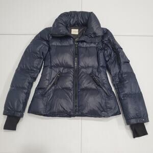 SAM New York Jacket Womens XS Navy Down Puffer Quilted Zip Pocket Coat